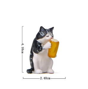 Figuras de animales de gatos borrachos, juguetes para decoración de pasteles, 8 Uds., figuritas en miniatura creativas para <span class=keywords><strong>cachorros</strong></span>, adornos de decoración de micropaisaje - Product Image 4