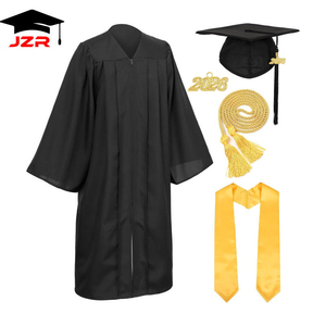 Vente en gros de robe de remise des diplômes noire mate robe de remise des diplômes et étole cordons d'honneur pour l'obtention du diplôme Toga - Product Image 2