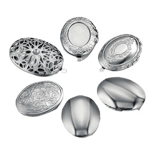 กล่องใส่รูปทรงรีชุบเงินสแตนเลส ดีไซน์สวยงามไม่ซ้ำใคร ขนาดเล็ก ทำมือ สำหรับทำจี้สร้อยคอ ของขวัญ - Product Image 5