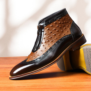 Chaussures Oxford en cuir véritable pour hommes de haute qualité, tendance, polies, imprimées au laser, rétro, polyvalentes, élégantes et respirantes - Product Image 6