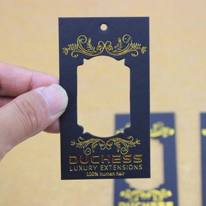 Etiqueta Colgante de Papel Negro Personalizada de Primera Calidad con Impresión Dorada para Chaqueta/abrigo/jeans - Product Image 3