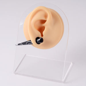Мягкая силиконовая модель уха с перфорированной прозрачной витринной стойкой, модные ювелирные изделия, пирсинг, силиконовая базовая модель пирсинга - Product Image 4