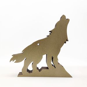 Uionen Figurine de loup multi-couches ajourée, sculptée à la main en bois, artisanat animalier créatif, ornement décoratif pour la maison et le bureau - Product Image 5