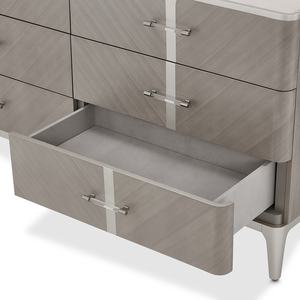 Commode élégante moderne personnalisée avec dessus en marbre élégant façade grise texturée Buffet à garniture <span class=keywords><strong>platine</strong></span> Armoire d'entrée - Product Image 5