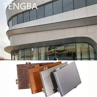 Panneau de façade en aluminium moderne avec revêtement PVDF, imperméable et ignifuge, pour murs-rideaux extérieurs de bâtiments commerciaux, respectueux de l'environnement