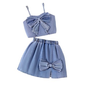 PSJY0 Y2k 服装女孩衣服套装复古儿童服装夏季婴儿幼儿女孩服装套装儿童服装女孩 - Product Image 1