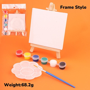 Mini <span class=keywords><strong>Art</strong></span> Deco giá vẽ 10x10cm trẻ em Craft DIY vẽ canvas sơn thiết lập máy tính để bàn mini canvas sơn thiết lập - Product Image 3