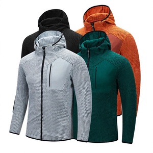 Sweat à capuche zippé en molleton tricoté uni pour homme, doublé, chaud, à manches longues, décontracté, pour le basketball, la course en extérieur et le fitness - Product Image 4