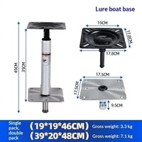 Base de siège marine, base de siège de bateau à fond plat de 35 cm de hauteur, base de fixation pour chaise de pêche, base de chaise triangulaire à démontage rapide