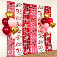 Rideau à franges en aluminium carré Saint-Valentin Rose Blanc Rouge, pour proposition romantique, promesse éternelle, cadeau pour amoureux, finition mate, pour revendeurs