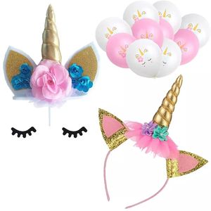 UNK <strong>Unicorn</strong> Theme Happy Birthday <strong>Party</strong> Decoration for Girl Baby Shower Banner Paper Balloons Partied Plates Set <strong>Party</strong> <strong>Supplies</strong> - Product Image 5