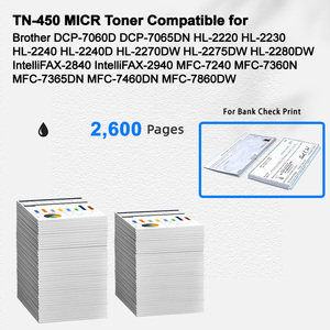 Cartouche de toner MICR compatible IBEST <span class=keywords><strong>Brother</strong></span> TN-450 TN450 pour <span class=keywords><strong>Brother</strong></span> DCP-7060D DCP-<span class=keywords><strong>7065DN</strong></span> HL-2220 pour l'impression de chèques bancaires - Product Image 2