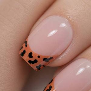 <span class=keywords><strong>Uñas</strong></span> postizas al por mayor con punta francesa de leopardo, forma ataúd, <span class=keywords><strong>rosa</strong></span> nude, estampado <span class=keywords><strong>animal</strong></span>, logotipo personalizado, reutilizables, para salón - Product Image 4