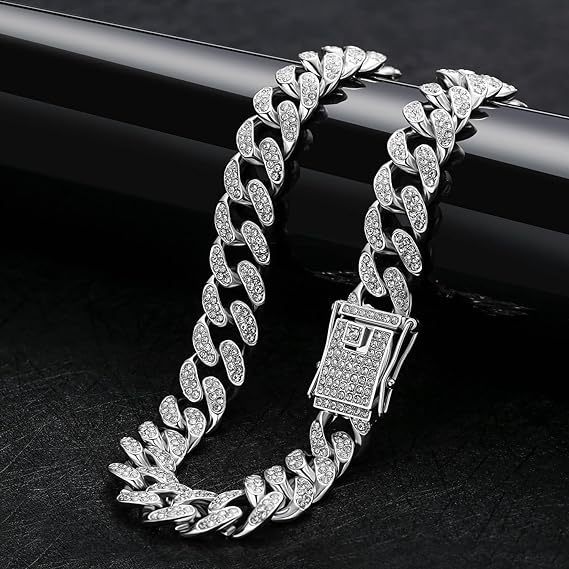 Bling Diamond Cuban Chain Dog Collar – Gold Metal Luxury Bling For Small To Large Dogs