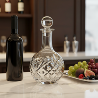 Nouvelle conception, bouteille en verre cristal personnalisée avec motif Dublin, carafe pour vin rouge, mini carafe à whisky pour cadeau d'affaires