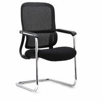 Chaise de bureau ergonomique en maille, dossier haut, base cantilever, support lombaire, cadre chromé, pour bureau à domicile et école