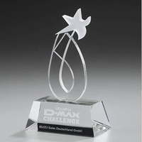 Nouveaux trophées en acrylique transparent avec logo personnalisé et base épaisse pour la reconnaissance des employés d'entreprise, cadeaux pour les réalisations