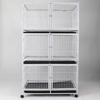Vente en gros d'usine, cage d'élevage en métal à plusieurs étages, cage pour chien en acier à tubes carrés, cage pour chat, grand espace