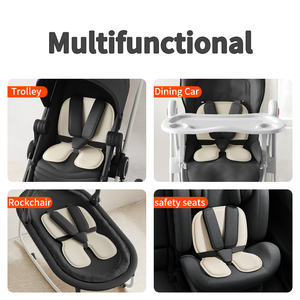 Anjuny, cojín de asiento de coche de piel de oveja para bebé de seguridad infantil, blanco, de alta calidad, con arnés, fundas de asiento de coche para niños ajustables - Product Image 2