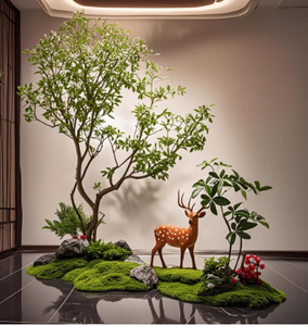 모조 안드로메다 펜둘리플로라 바닥에 세우는 녹색 식물 풍경 대형 인조 나무 및 인조 식물 - Product Image 2