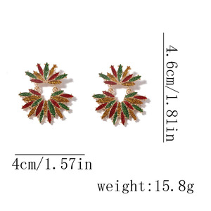 Pendientes de Cristal con Forma de Flor Navideña, Chapados en Oro, para Mujer, Joyería de Fiesta, Pendientes Colgantes Bonitos y Modernos - Product Image 2