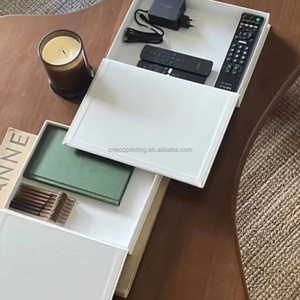 Tùy chỉnh kích thước thiết kế in ấn sang trọng có thể mở ra Faux fake rỗng Linen bìa trang trí Bàn cà phê Book Box Set Đối với trang trí nội thất - Product Image 2