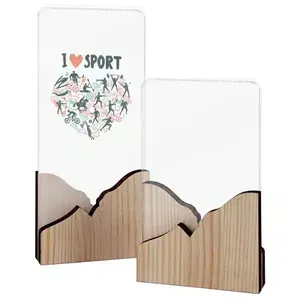Trofeo Sportivo Sostenibile in Metacrilato Trasparente con Base in Legno – Personalizzabile - Product Image 1