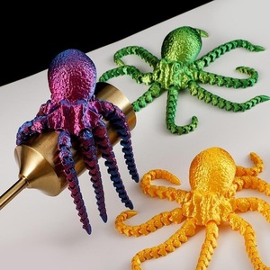 Modèles d'animaux pieuvre et calmar imprimés en 3D en gros, articulations mobiles, personnalisables, OEM, jouets pour enfants en plastique, en stock - Product Image 1