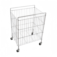 Chariot de rangement mobile multi-niveaux ALWORLD CH07102 en acier galvanisé robuste avec cage en fil métallique, capacité personnalisée de 0,19 m³