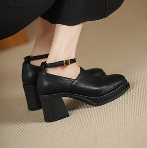 Zapatos de Tacón Bajo de Cuero Auténtico con Punta en Pico, Impermeables, Elegantes para Fiesta, Vestido de Oficina, Primavera 2026 - Product Image 5