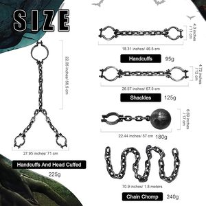Ataduras de Plástico para Halloween: Grilletes de Pies, Anillos de Mano, Cadenas de Tobillo, Arneses de Prisionero Antiguo para Escape Rooms - Product Image 3