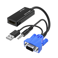 Adaptor VGA ke HDMI MT-VIKI, Konverter 1080P dengan Audio+USB Power