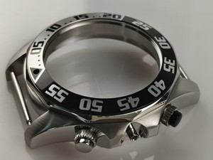 C250106 48.5*54MM Boîtier de montre sport pour homme en acier inoxydable 316L, doté d'un <span class=keywords><strong>design</strong></span> de <span class=keywords><strong>lunette</strong></span> noire dynamique unique, 5 ATM - Product Image 4