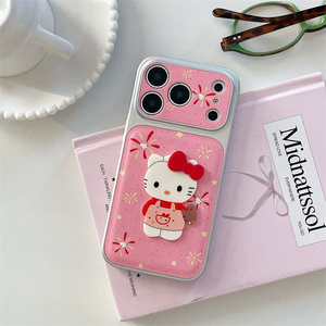 Original Cartoon Leather KT Cat Bow Mobile Phone case for iPhone 17 16 15 Pro Max Converted cute Camera DIY Printing <b>back</b> Cover - Product Image 5