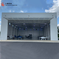 Bâtiment d'hangar en structure métallique avec portes coulissantes, taille personnalisée, kit préfabriqué