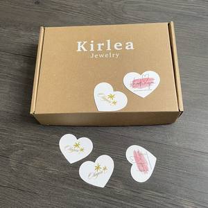 Cartes de remerciement miniatures en forme de cœur avec estampage à chaud doré, personnalisées, pour cadeaux d'entreprise, cartes pour emballage - Product Image 4