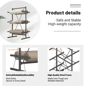 Wholesale Custom Metal Hanging Carpet <strong>Roll</strong> Display <strong>Rack</strong> Double-Sided Durable <strong>Roll</strong> <strong>Rack</strong> for Exhibition Carpet Display Shelf - Product Image 3