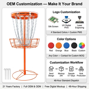 OEM ODM Cesto Portatile Professionale per <span class=keywords><strong>Disc</strong></span> <span class=keywords><strong>Golf</strong></span> con Catena a 24 Fili in Metallo, Resistente alla Ruggine, per Esterni, Spedizione Veloce - Product Image 1