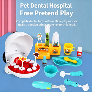 Ensemble de jeu de <span class=keywords><strong>rôle</strong></span> dentiste pour enfants, lapins et chiens, accessoires éducatifs pour le soin des dents, jouet d'infirmière pour jeu interactif d'imitation - Product Image 4