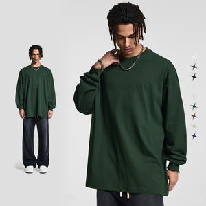 <span class=keywords><strong>Camiseta</strong></span> de <span class=keywords><strong>Manga</strong></span> <span class=keywords><strong>Larga</strong></span> Extra Grande de Color Sólido Unisex de Alta Calidad Personalizada 100% Algodón 305gsm para Hombre al por Mayor - Product Image 2