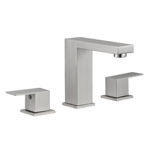 Robinet de lavabo carré à deux poignées de 8 pouces, robinet en céramique monté sur le pont en acier inoxydable 304 pour chambre à coucher salle de bain - Product Image 1