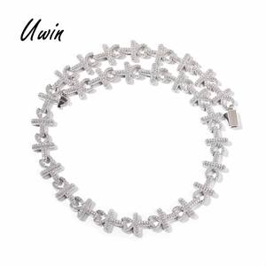 HipHopスタイリッシュなネックレスAnkhクリスチャンクロス型リンクチェーンシルバーゴールドトーンラッパージュエリーアイスアウト女性男性ブリンブレース - Product Image 1