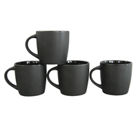 Mélange de points de peinture noire mate AI-MICH Design esthétique Uae Basketball 3d Logo personnalisé Ensemble de tasses en céramique pour boisson