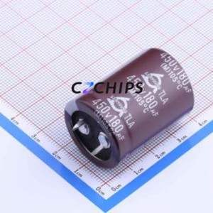 ตัวเก็บประจุอิเล็กโทรไลต์อะลูมิเนียมแบบ Snap-in รุ่น TLA450V180UF25.4*35 ชนิด Through-hole (THT) ขนาด D25.4xL35 มม. 180uF 20% 450V ระยะขา 10 มม. - Product Image 1