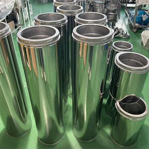 Xoắn khóa đôi tường ống khói ống khói 6inch đường kính Liên 150mm bên ngoài 200mm cách nhiệt Len Gốm 500mm Chiều dài 1000mm - Product Image 2