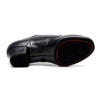 Chaussures de danse noires en cuir de vache pour hommes, chaussures de danse latine de bonne qualité