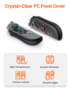 เคสป้องกัน TPU แบบนิ่มสำหรับคอนโทรลเลอร์ Nintendo Switch <span class=keywords><strong>2</strong></span> Joycon, พื้นผิว PC โปร่งใส, ออกแบบตามหลักสรีรศาสตร์, จับถนัดมือ, กันลื่น - Product Image 2