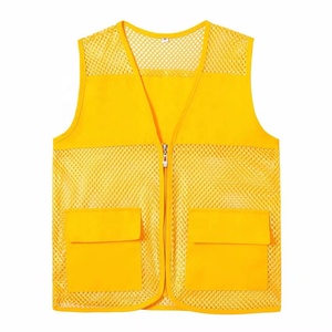 Moda fluorescente neón verde naranja Rosa verano transpirable trabajo chaleco sin mangas cremalleras malla TRABAJO ROPA uniforme chaleco - Product Image 4