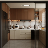 Meubles de cuisine modulaires modernes avec structure en bois massif, design personnalisable, évier, crédence, glissières de tiroirs - Garantie 5 ans
