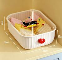 Boîte de rangement en plastique à compartiments avec couvercle, idéale pour sous-vêtements, chaussettes et petits articles ménagers – Organisateur de placard
